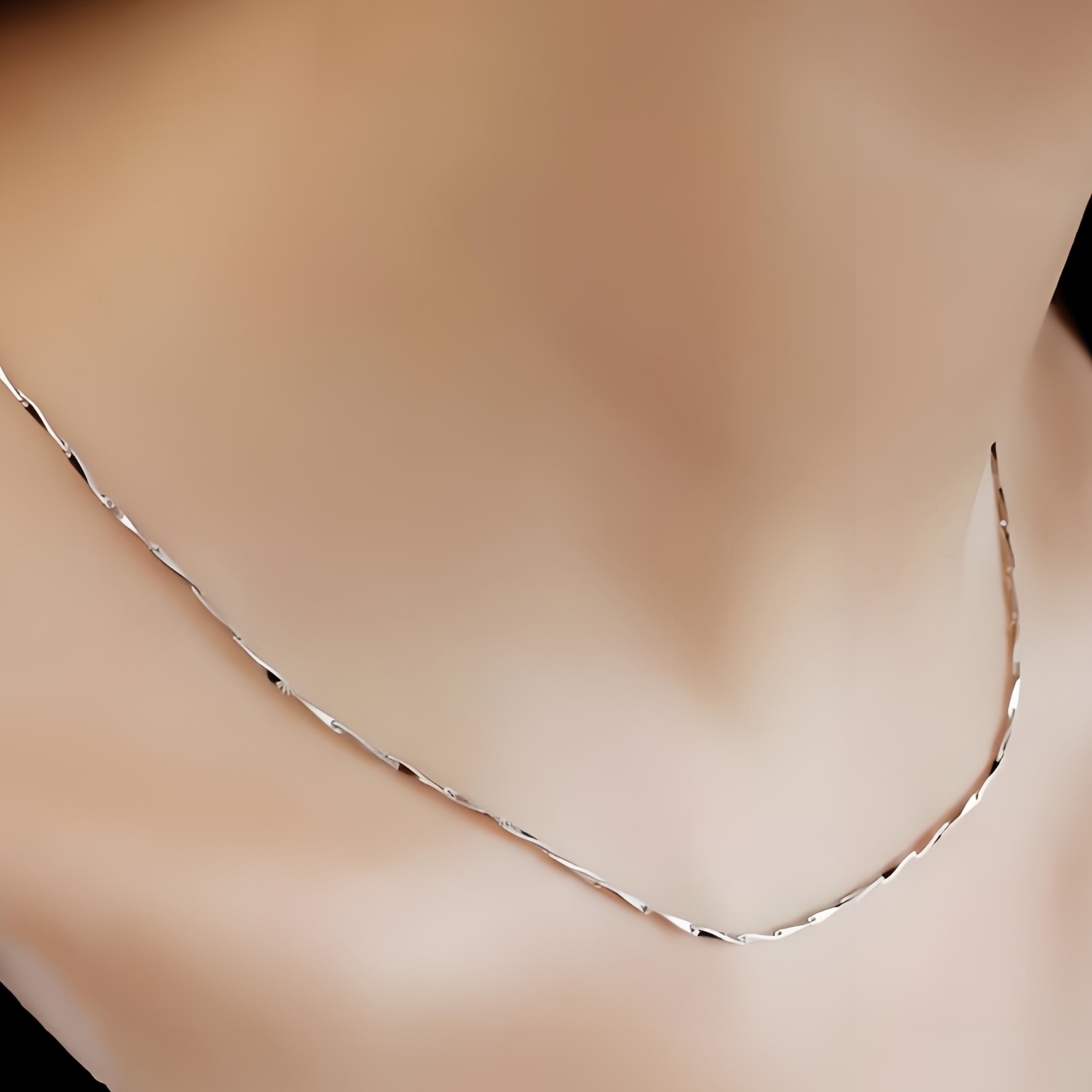S925 Silvery Melon Seed Chain